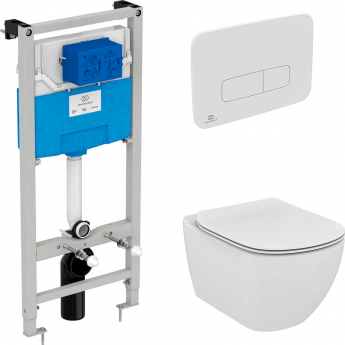 Инсталляция IDEAL STANDARD с подвесным безободковым унитазом Tesi AquaBlade TT00002/121A6